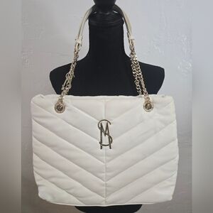 Steve Madden White Quilted Shoulder Bag